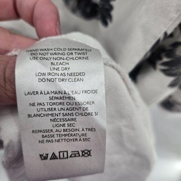 Urban Outfitters UO White Black Floral Button Down Shirt Size XXL - Picture 7 of 8